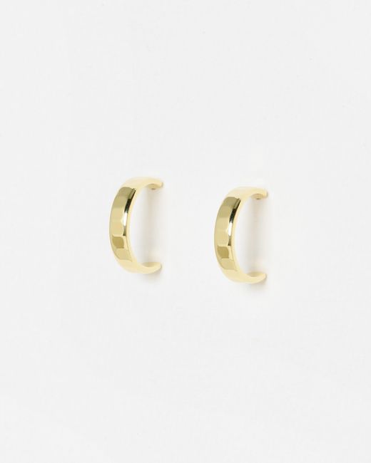 Oliver Bonas White Donna Disco Faceted Hoop Earrings