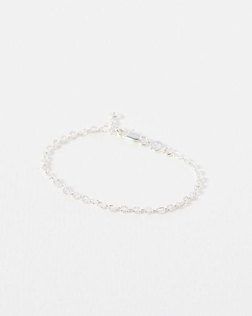 Oliver Bonas Natural Awel Textured Oval Chain Bracelet