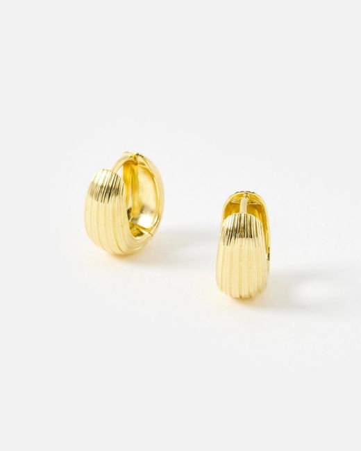 Oliver Bonas Metallic Ciara Textured Chunky Hoop Earrings Large