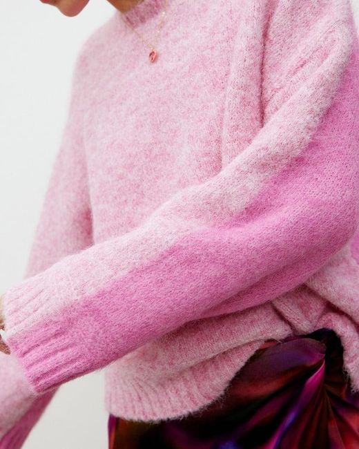 Oliver Bonas Two Tone Knitted Sweater in Pink Lyst