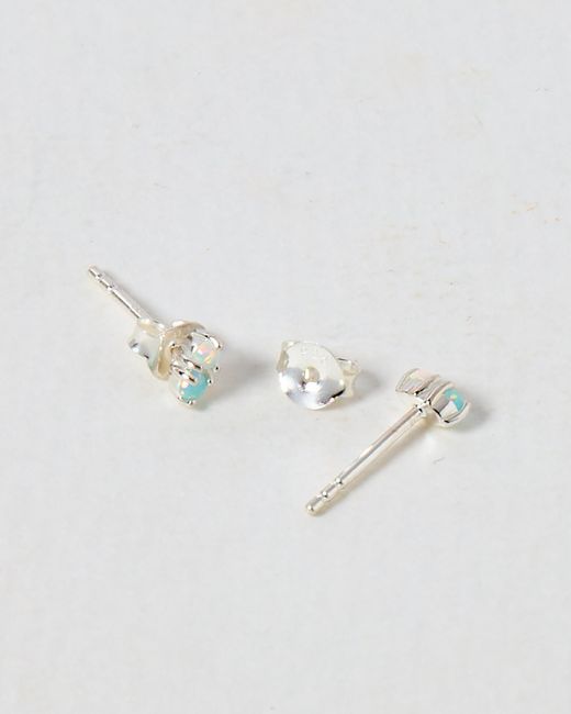 Oliver Bonas White Ffion Opalite Cluster Silver Stud Earrings