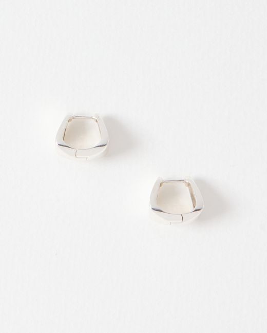 Oliver Bonas White Tia Triangular Hoop Earrings