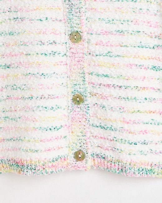 Oliver Bonas White Colorful Stripe Knitted Cardigan
