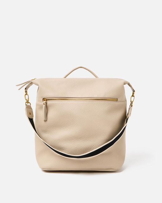 Oliver Bonas Natural Ethel Cream Stripe Backpack