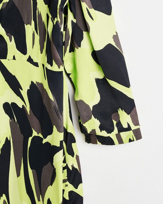 Oliver Bonas Green Abstract Print Midi Dress, Size 6