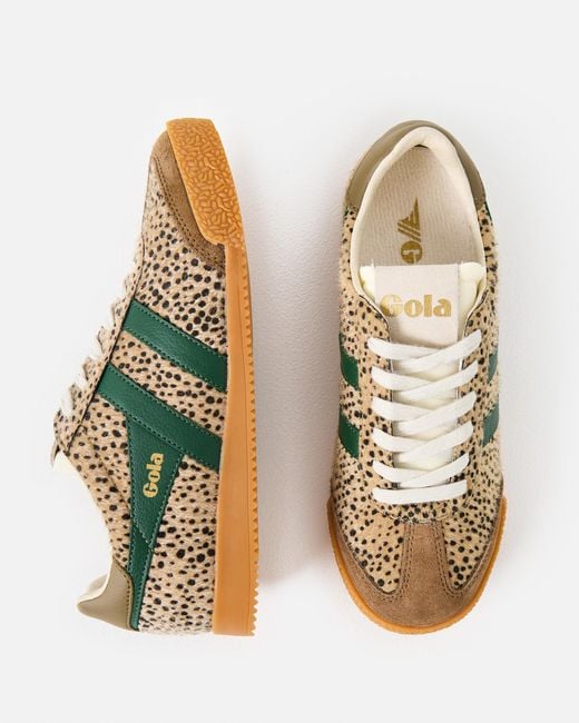 Gola Brown Elan Savanna Cheetah & Evergreen Trainers, Size 3