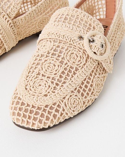 Oliver Bonas Natural Bibi Lou Ecru Cream Macrame Loafers