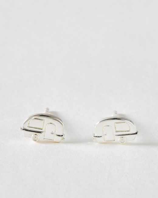 Oliver Bonas Natural Campervan Stud Earrings