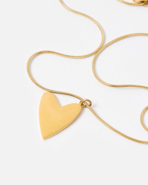 Oliver Bonas White Billie Tone Waterproof Heart Pendant Chain Necklace