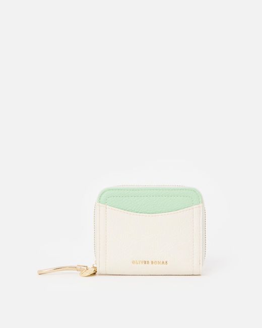 Oliver Bonas Natural Lola Ecru & Pastel Zip Around Purse