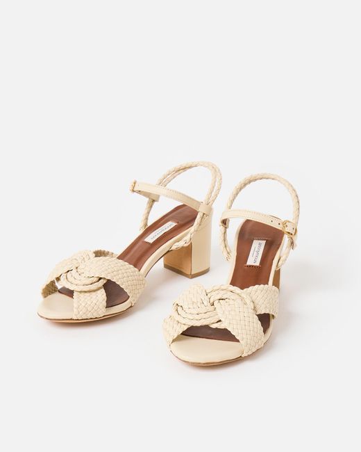 Anonymous Copenhagen Natural Dilaya 55 White Sand Braided Heeled Sandals, Size Uk 3