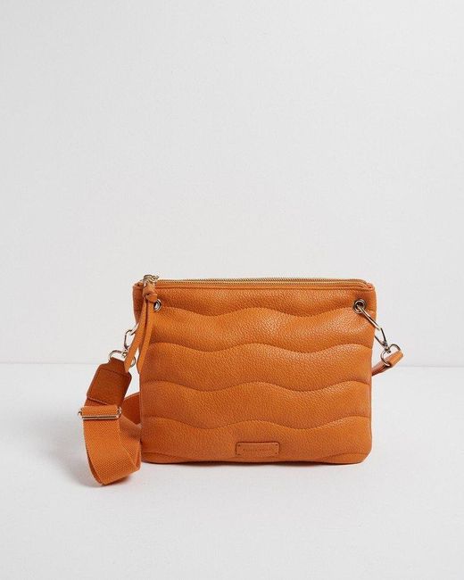 Oliver Bonas Wave Stitch Crossbody Bag in Orange Lyst