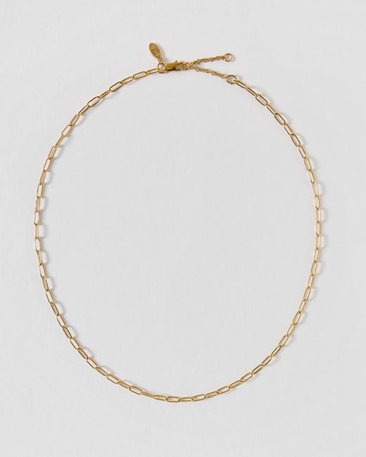 Oliver Bonas Metallic Paige Tone Waterproof Essential Paperclip Chain Necklace