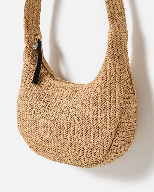 Oliver Bonas Natural Callie Weave Slouch Sling Bag