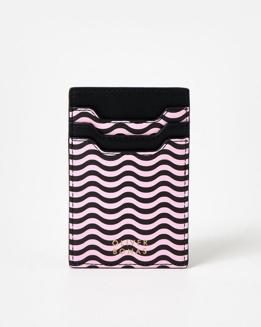 Oliver Bonas Blue Black & Pink Sardines Graphic Card Holder