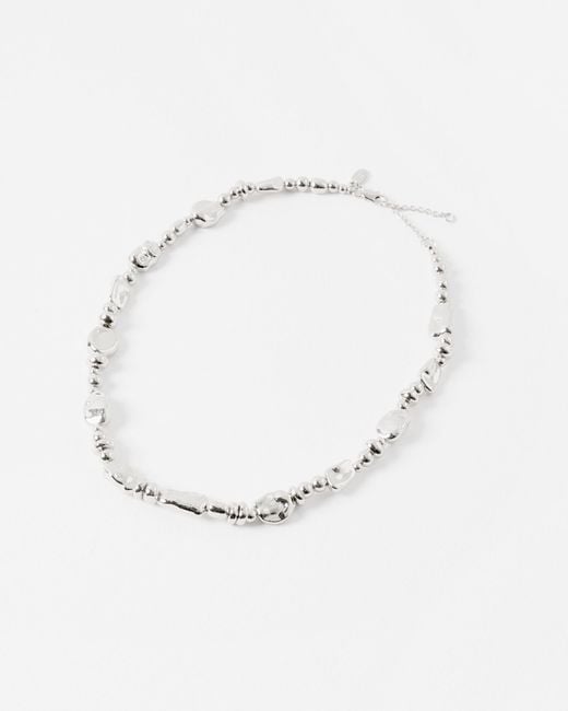Oliver Bonas White Charlie Chunky Tone Beaded Necklace