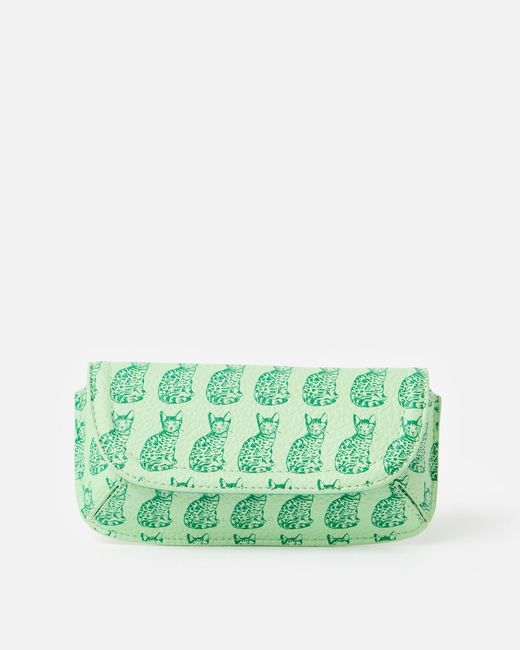Oliver Bonas Green Cat Sunglasses Case