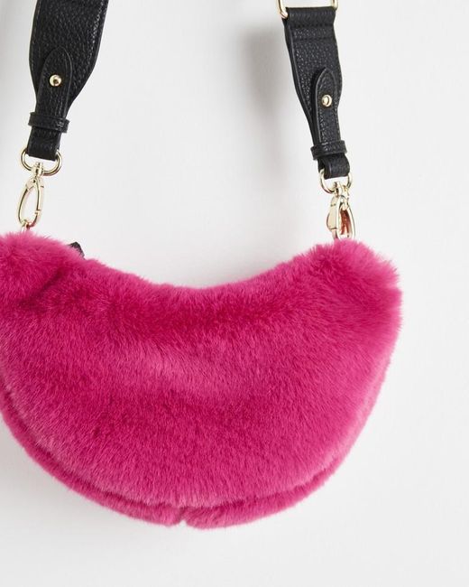 Oliver Bonas Betty Faux Fur Belt Bag in Pink Lyst
