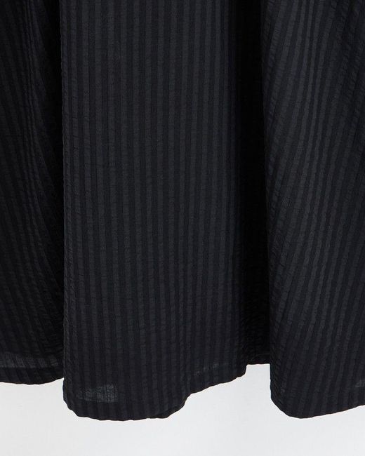 Oliver Bonas Black Stripe Ruched Midi Dress