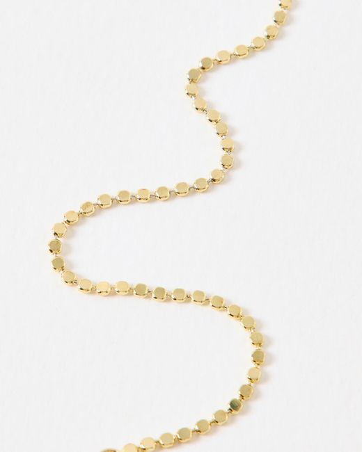 Oliver Bonas White Demi Disc Chain Bracelet