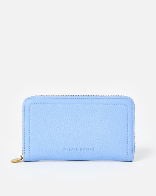 Oliver Bonas Blue Maddie Sky Zip Around Purse
