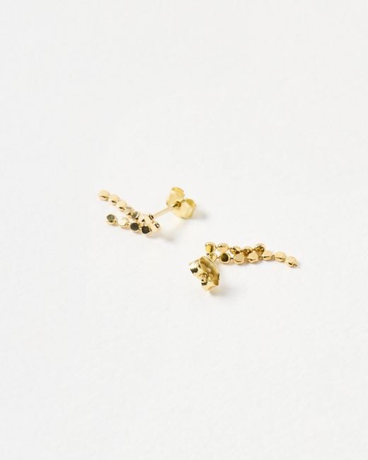 Oliver Bonas White Demi Disc Double Drop Earrings