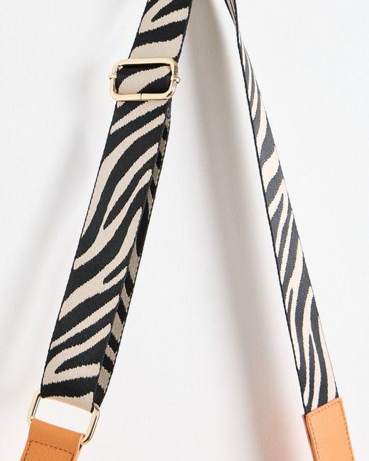 Oliver Bonas White Betty Zebra Crossbody Belt Bag