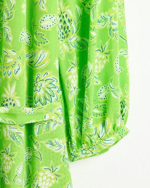 Oliver Bonas Green Lime Paisley Floral Midi Dress
