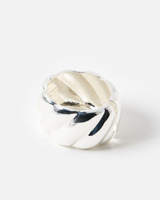Oliver Bonas White Jael Puffy Twisted Tone Bangle