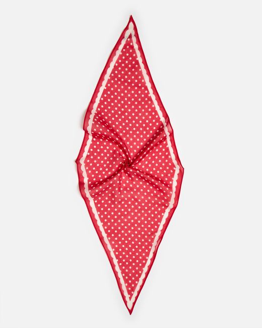 Oliver Bonas Red & White Polka Dot Diamond Scarf