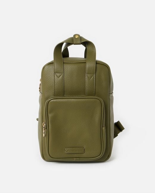 Oliver Bonas Green Mami Khaki Mini Backpack