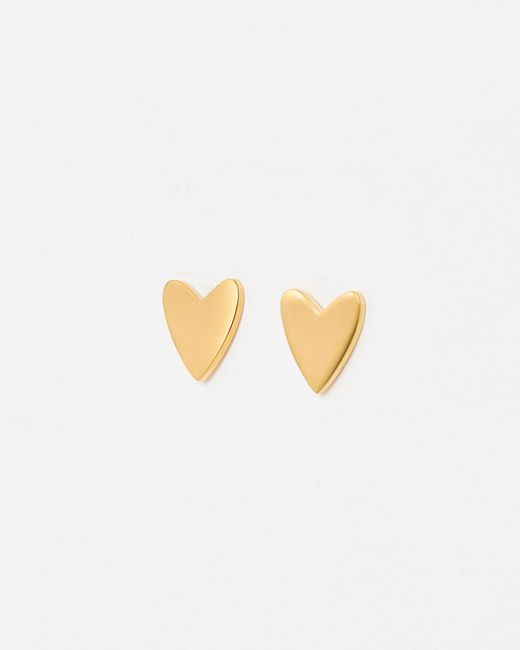 Oliver Bonas White Billie Tone Waterproof Heart Stud Earrings