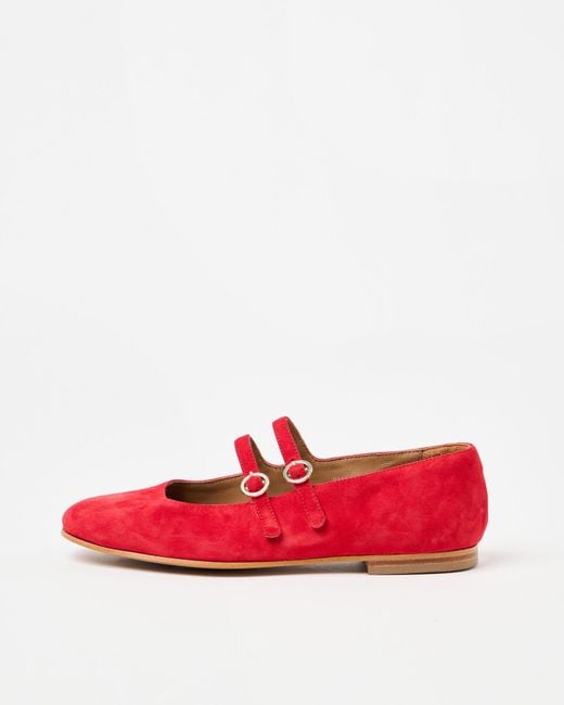 Oliver Bonas White Suede Double Buckle Mary Janes, Size Uk 3