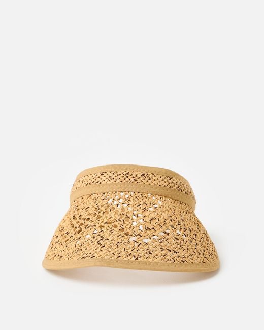 Oliver Bonas Natural Open Weave Straw Sun Visor Hat