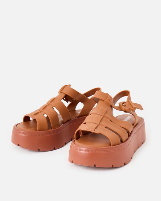 Melissa Brown Up Platform Sandals, Size 3