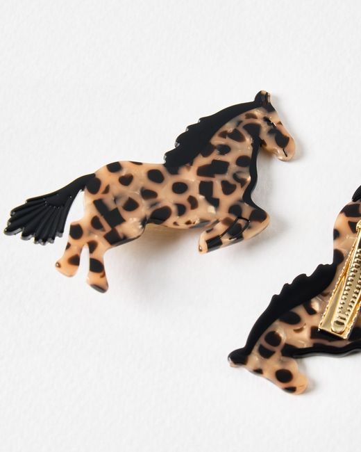Oliver Bonas Metallic Perry Resin Horse Hair Clips Set Of Two