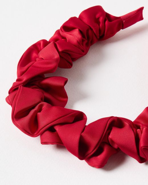 Oliver Bonas Red Reese Ruched Headband