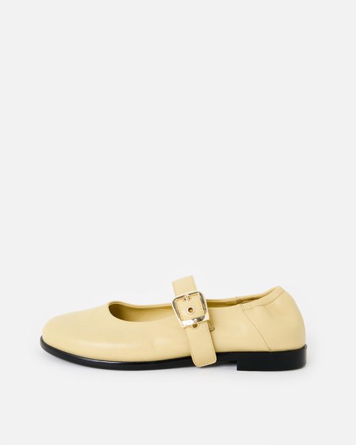 Oliver Bonas Natural Butter Leather Mary Janes, Size 3