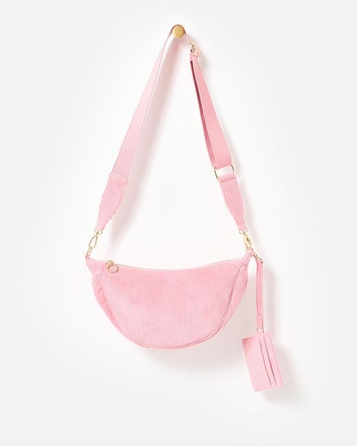 Oliver Bonas Pink Betty Light Corduroy Belt Bag