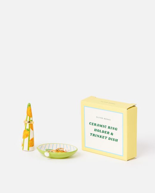 Oliver Bonas Yellow Limon Conical Ring Dish & Trinket Dish