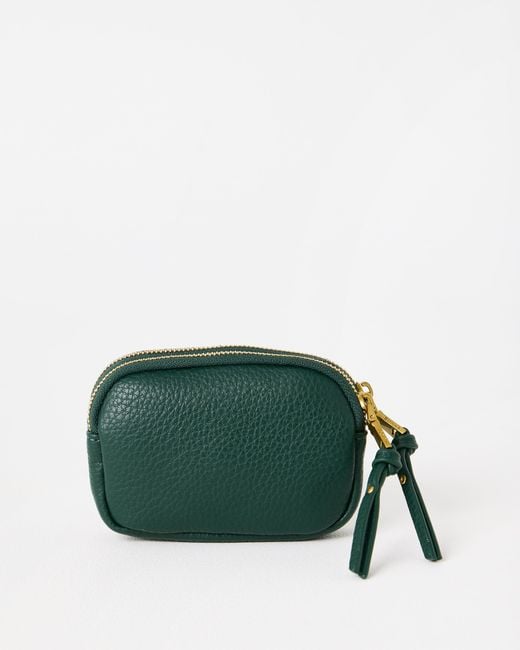Oliver Bonas Nina Forest Green Double Zip Keyring Pouch
