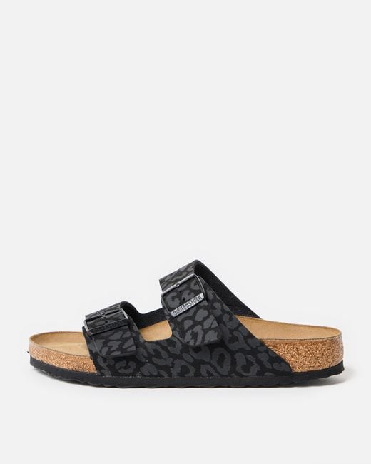 Birkenstock Black Arizona Animal Print Sandals, Size 3.5