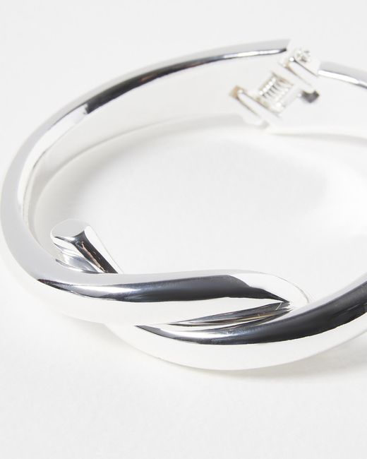 Oliver Bonas Metallic Maya Cross Over Chunky Tone Cuff Bangle