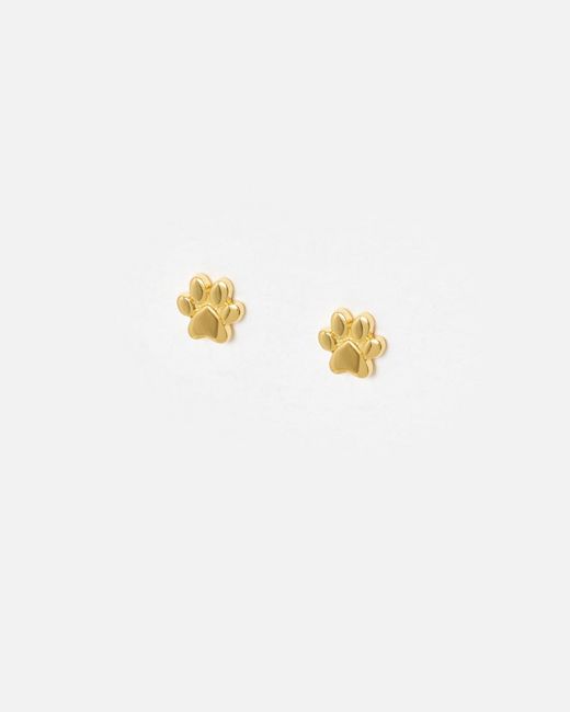Oliver Bonas White Milo Paw Print Stud Earrings