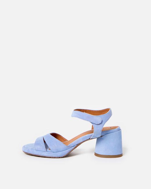 Esska Blue Olivia Light Suede Heeled Sandals, Size 3