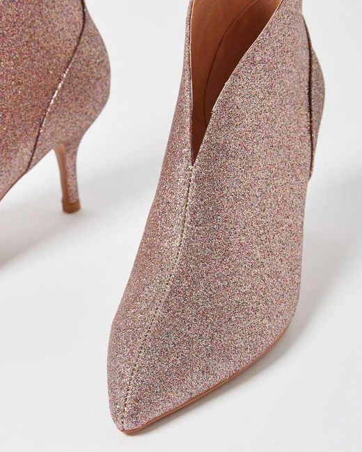 Oliver Bonas Shoe The Bear Valentine Gold Glitter Heeled Boots in Brown