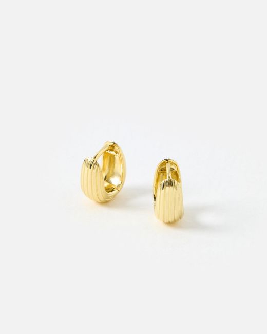 Oliver Bonas Metallic Ciara Textured Huggie Earrings