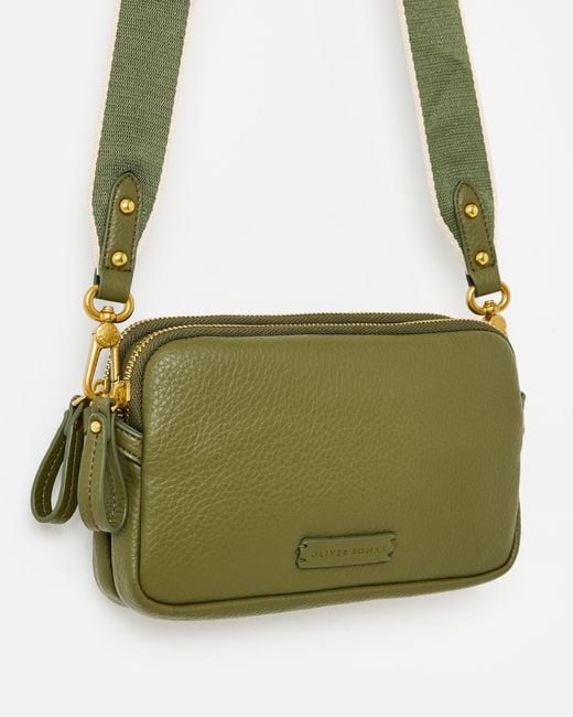 Oliver Bonas Green Naha Olive Crossbody Bag