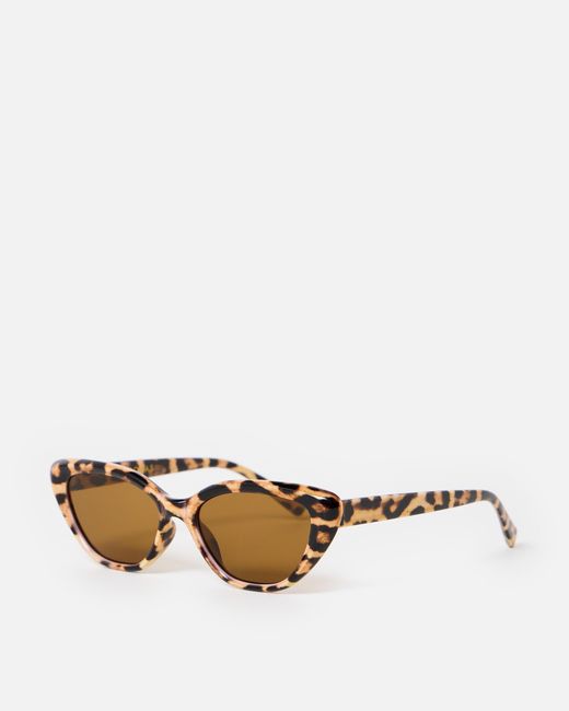 Oliver Bonas Natural Animal Print Cat Eye Sunglasses