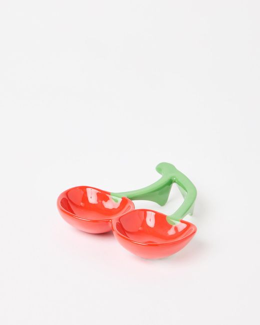 Oliver Bonas Red Cherry Ceramic Trinket Dish